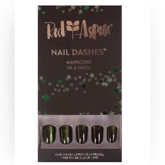 Margie in Retrograde Red Aspen Nail Dashes short square - Picture 2 of 2